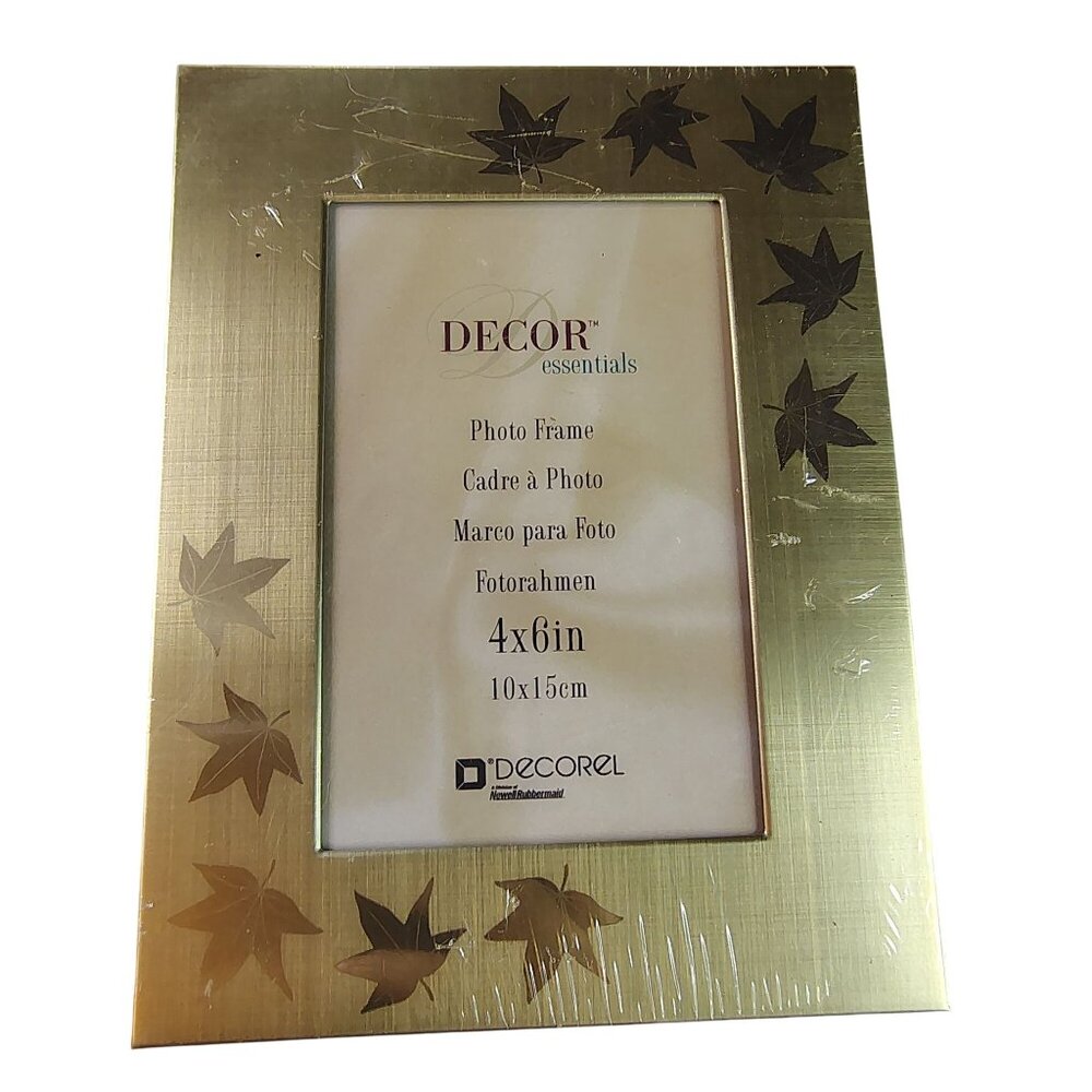 Decor Essentials 4x6 Gold Leaf Photo Frame Newell Rubbermaid Maple Modern Style